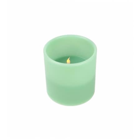 Northlight Seasonal Sage Green Battery Operated Flameless LED Lighted -Wick Flickering Wax Christmas Pillar Candle 31755269
